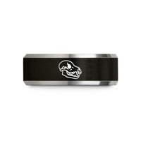 best presents for sisters – black & silver tungsten wolf skull wedding band