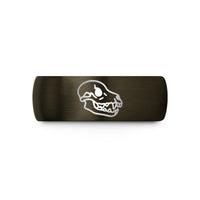 unique sister birthday ideas – gunmetal & black tungsten wolf skull wedding band