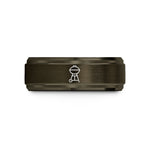 birthday present for her – gunmetal & rose gold tungsten kettle grill wedding band
