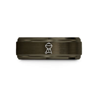 birthday present for her – gunmetal & rose gold tungsten kettle grill wedding band
