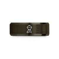 best birthday present ideas – gunmetal & rose gold tungsten kettle grill wedding band