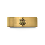 sister birthday present ideas – gold tungsten pentacle sun wedding band