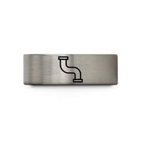 birthday present ideas sister – blue & silver tungsten pipeline wedding band