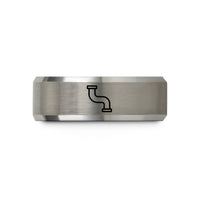 unique sister present ideas – grey tungsten pipeline wedding band