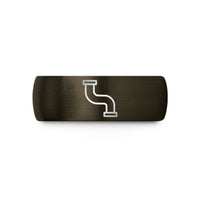 best presents for siblings – gunmetal & blue tungsten pipeline wedding band