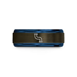 best presents for siblings – gunmetal & blue tungsten pipeline wedding band