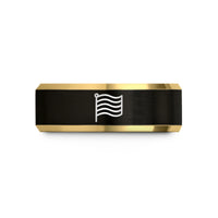 special presents for her – black & gold tungsten pride wedding band