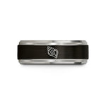 best presents for sister – black & blue & gray tungsten conch shell wedding band