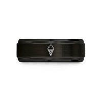 best presents for siblings – black & rose gold tungsten ice cream cone wedding band