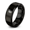 Euphonium – Tungsten Wedding Band, 8 mm, Black Comfort-Fit Unisex