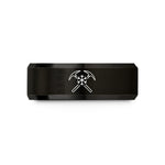 personalized presents for her – black tungsten ice axes wedding band