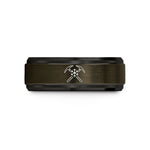 birthday presents for her – gunmetal & black tungsten ice axes wedding band