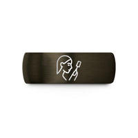 personalized sister birthday present – gunmetal & black tungsten nail painting wedding band