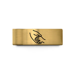 custom presents for family – gold tungsten parent child hands wedding band