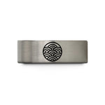 unique birthday present ideas – blue & silver tungsten seigaiha wave pattern wedding band