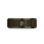 unique presents for her – gunmetal & rose gold tungsten march daffodil wedding band