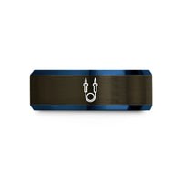 thoughtful presents for sister – gunmetal & blue tungsten test leads wedding band