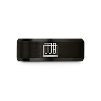 engraved rings for women – black tungsten test tubes rack wedding band
