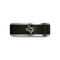 unique presents for her – black & silver tungsten texas wedding band