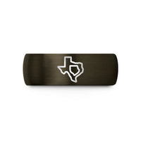 custom rings for sisters – gunmetal & black tungsten texas wedding band