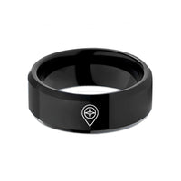 personalized jewelry for her – black tungsten waypoint pin compass wedding band