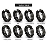 font options for inside engraving on black & gray sister-in-law heart rings