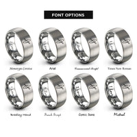 font options for inside engraving on gray sit in kayak rings