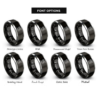 font options for inside engraving on black & grey sitri rings