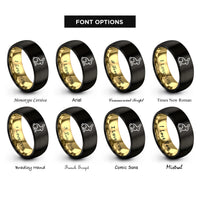 font options for inside engraving on black & gold sitting bunny rings