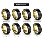 font options for inside engraving on black & gold sitting bunny rings