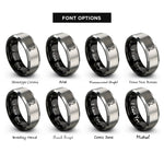 font options for inside engraving on black & gray sitting cat halo rings
