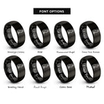 font options for inside engraving on black sitting cat halo rings