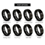 font options for inside engraving on black sitting cat halo rings