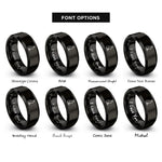 font options for inside engraving on black sitting cat halo rings