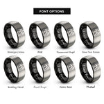 font options for inside engraving on black & gray sitting cats rings