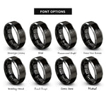 font options for inside engraving on black & gray sitting cats rings