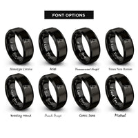 font options for inside engraving on black sitting dog rings