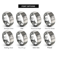 font options for inside engraving on grey sitting dog rings