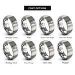 font options for inside engraving on silver sitting dog heart rings