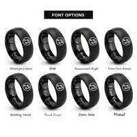 font options for inside engraving on black sixteenth circle rings