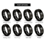 font options for inside engraving on black sixteenth circle rings