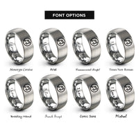 font options for inside engraving on silver sixteenth circle rings