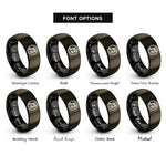 font options for inside engraving on gunmetal & black sixteenth circle rings