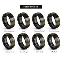 font options for inside engraving on gunmetal & black sixteenth circle rings