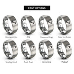 font options for inside engraving on gray sixteenth note rings