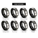 font options for inside engraving on black & grey sixteenth notes rings