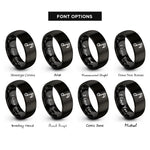 font options for inside engraving on black sixteenth notes rings