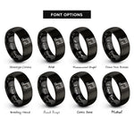 font options for inside engraving on black sixteenth notes rings