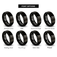font options for inside engraving on black sixteenth notes rings