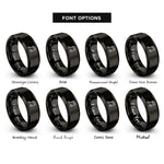 font options for inside engraving on black sixteenth notes rings